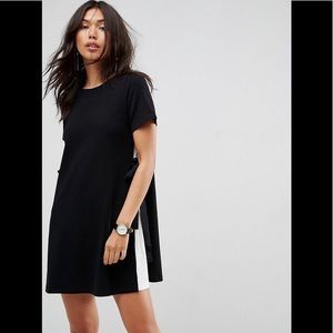 ASOS Shift Dress with Contrast Sides & Tie Belt